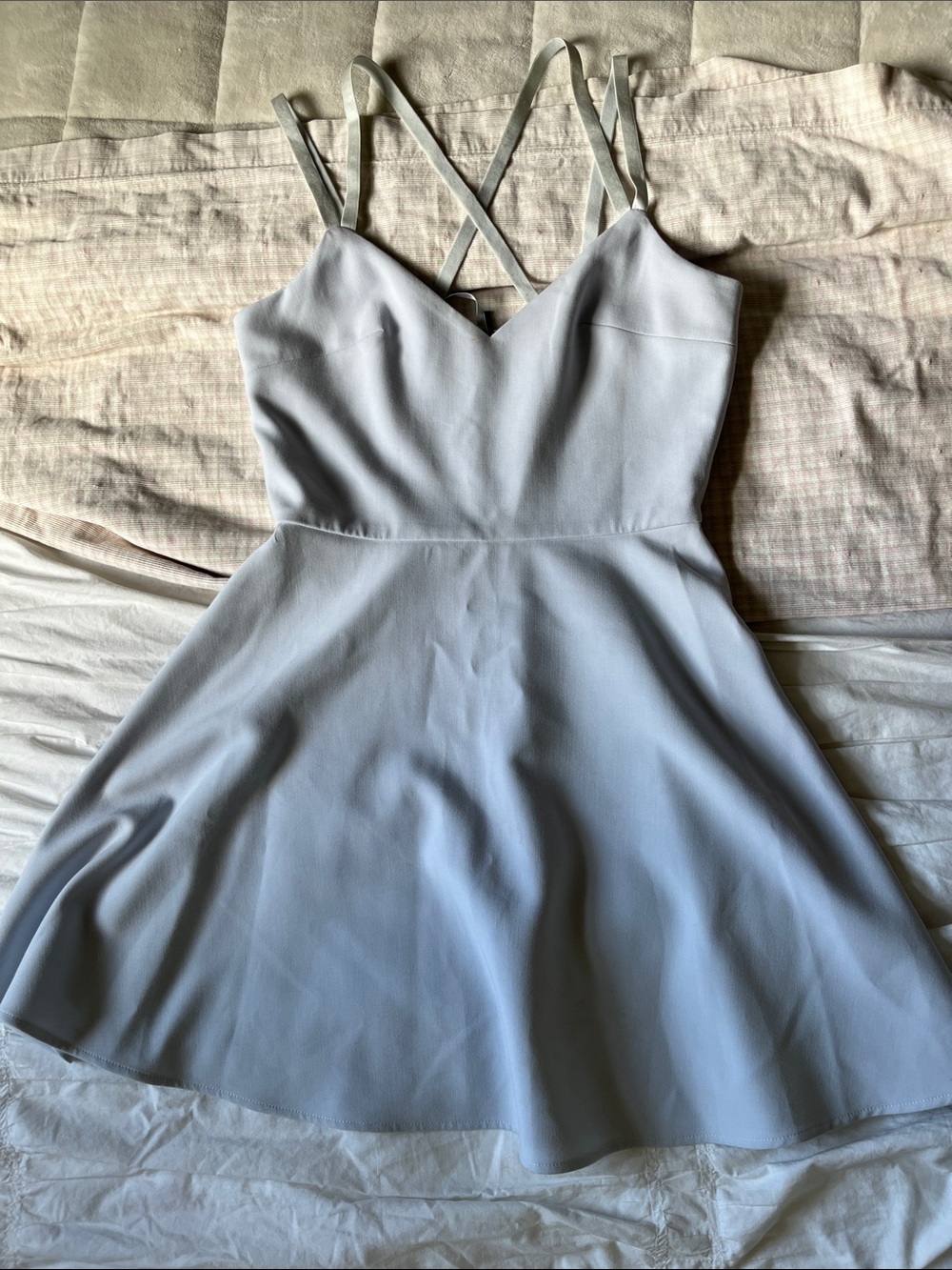French Connection Powder Blue Strappy Mini Dress